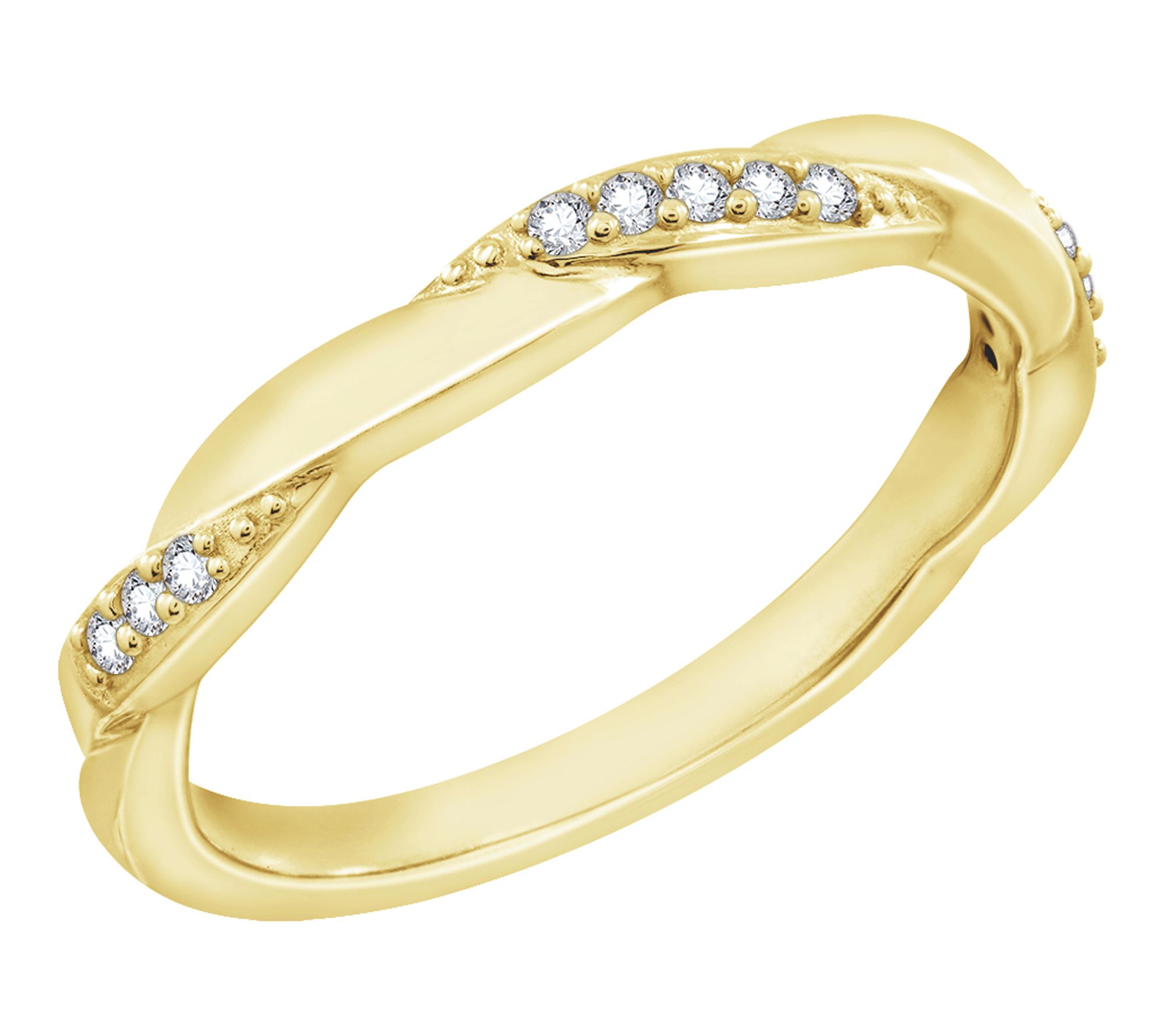 Diamonique Pave Twist Ring, 14K Gold Plated