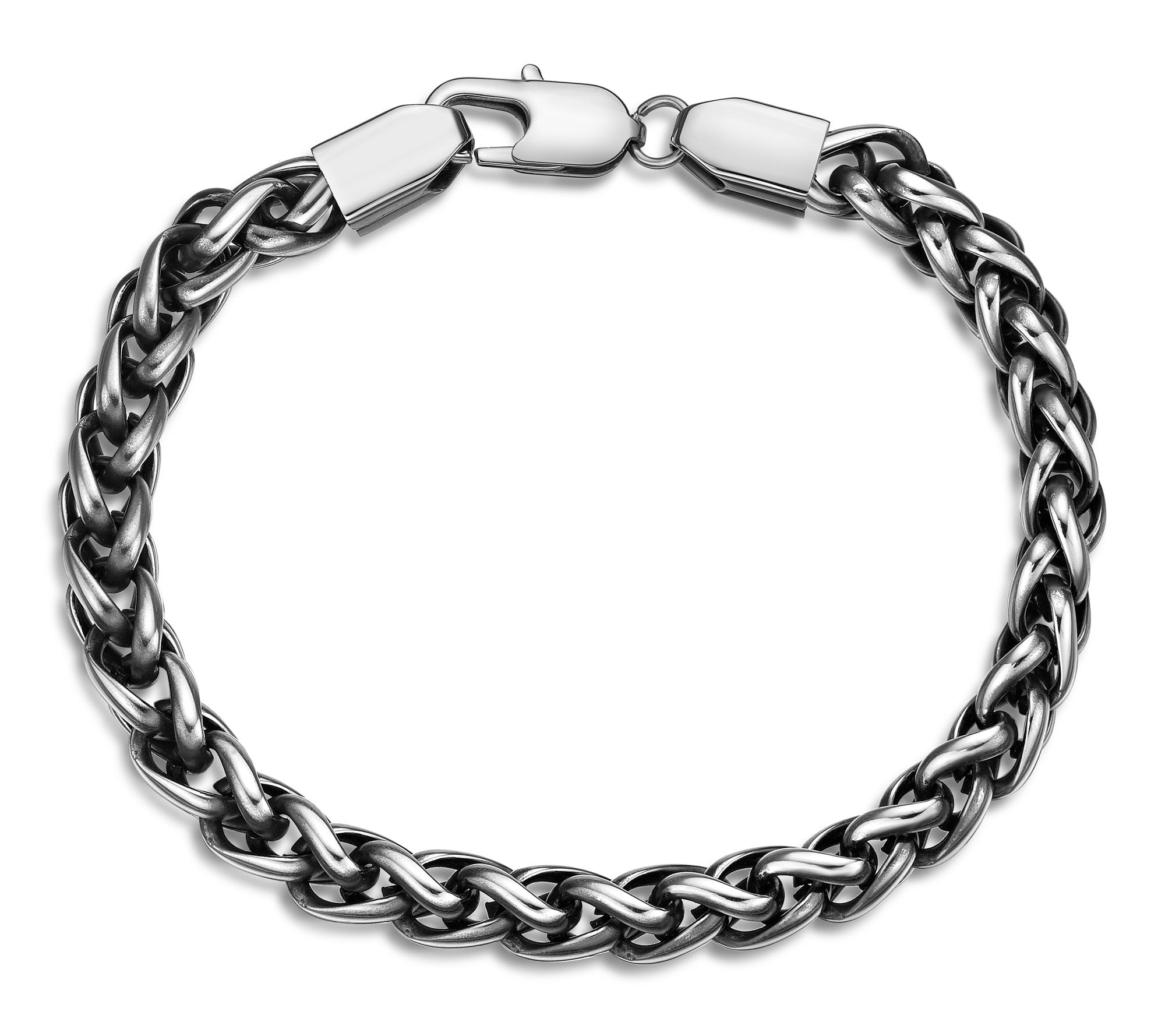 LYNX Men's Black Two-Tone Stainless Steel Bracelet