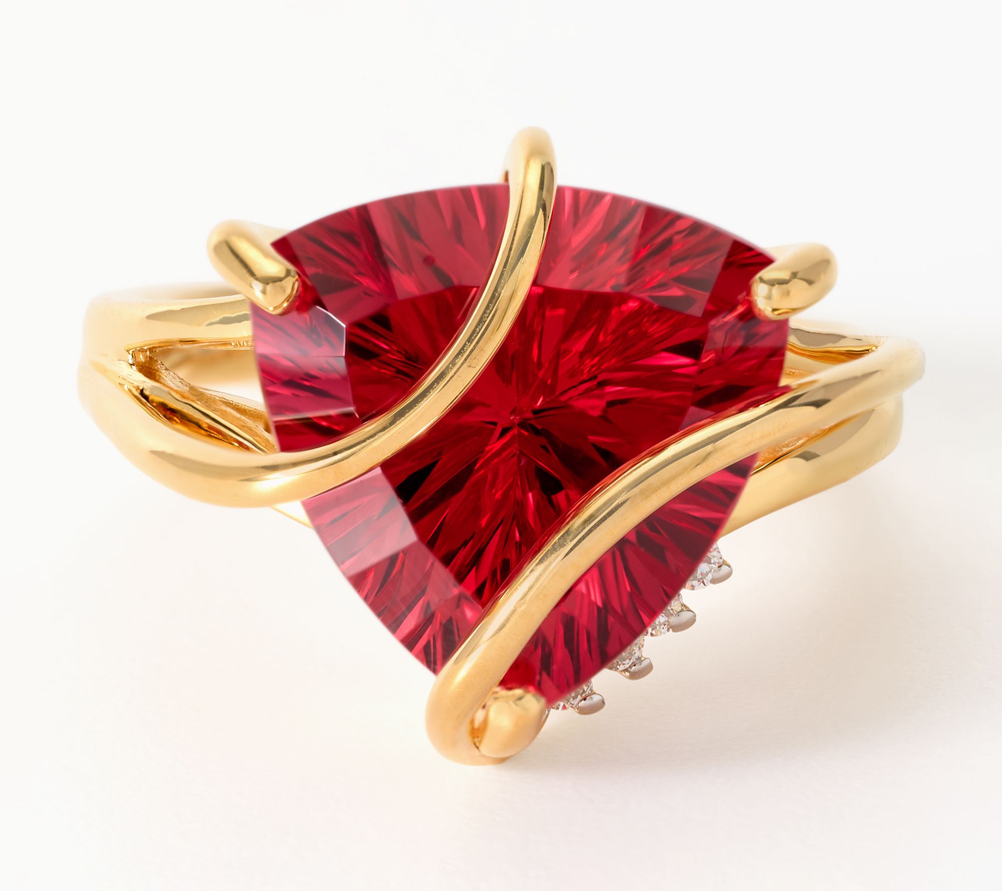 Gemistry Lab Grown Gemstone Trillion Wrapped Ring, Sterling