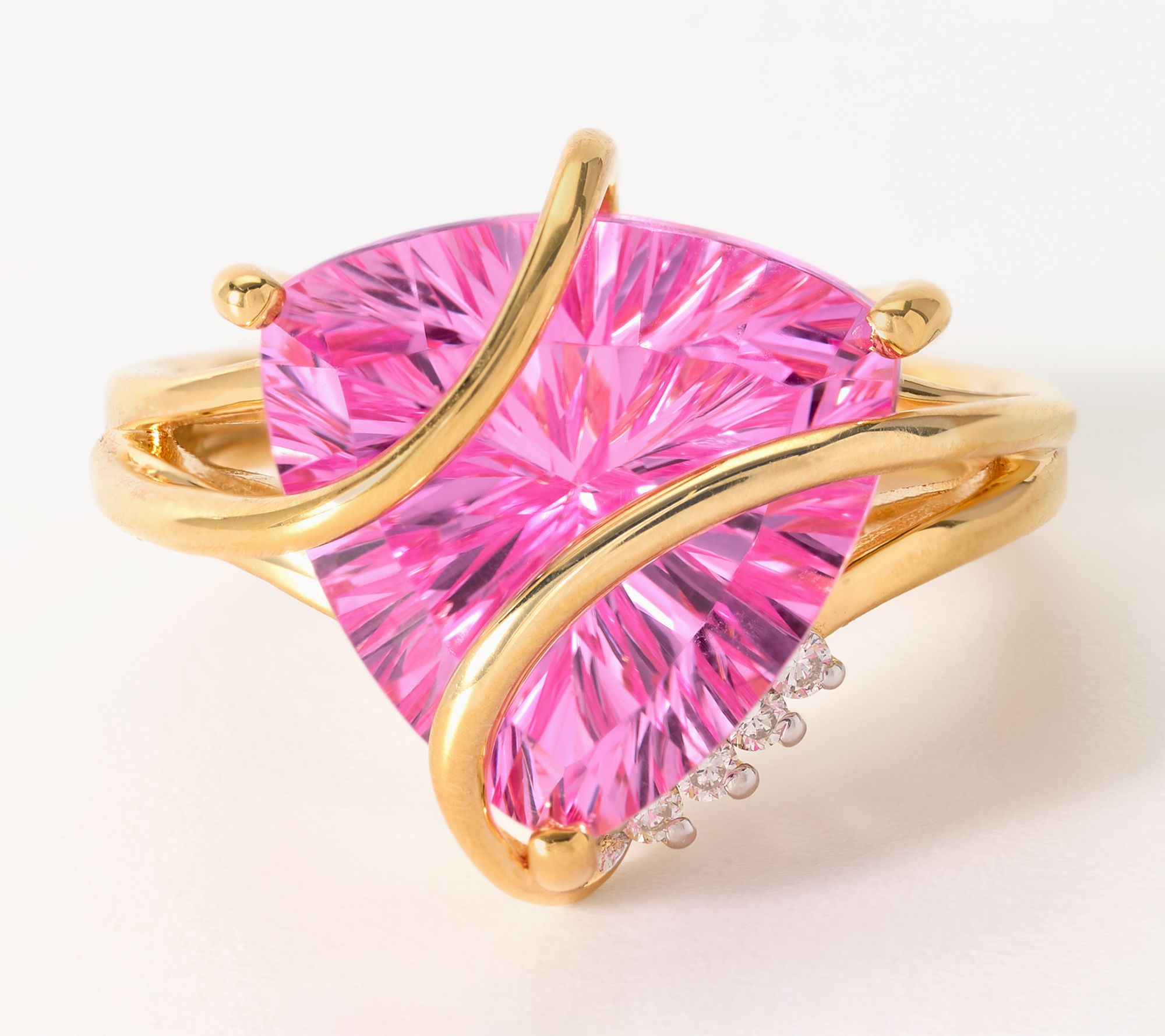Gemistry Lab Grown Gemstone Trillion Wrapped Ring, Sterling