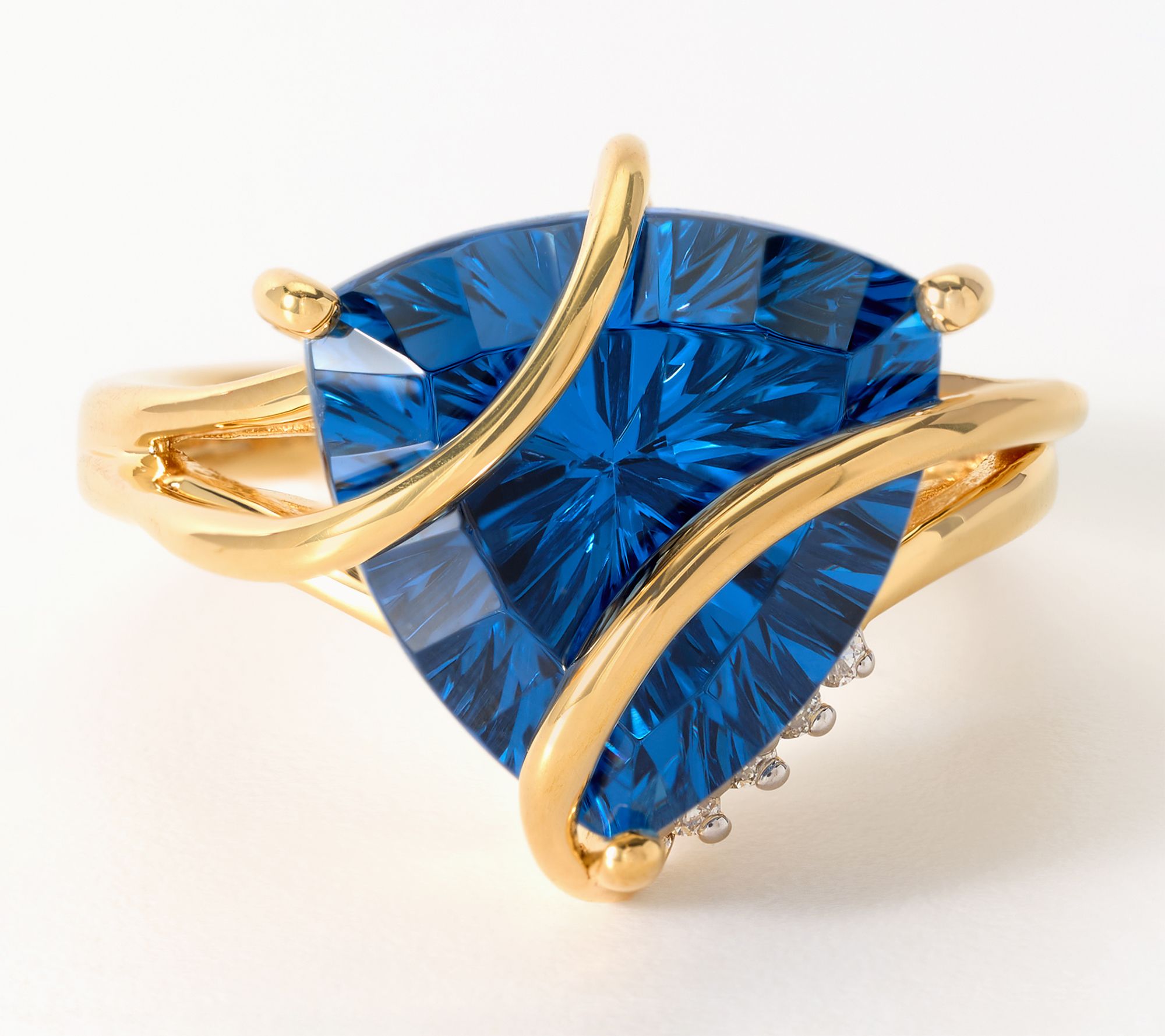 Gemistry Lab Grown Gemstone Trillion Wrapped Ring, Sterling