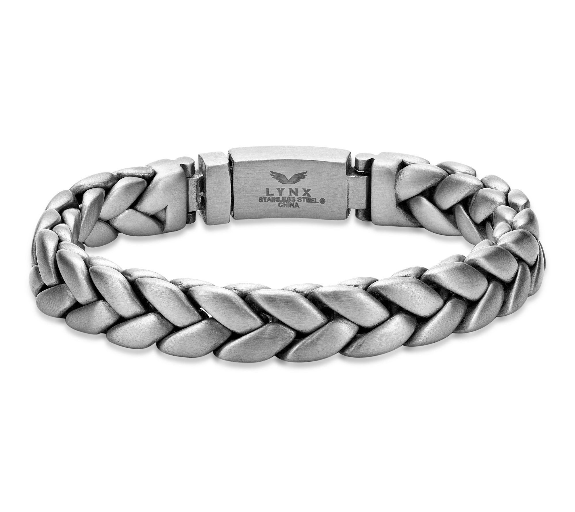 LYNX Men's Matte Stainless Steel Chain Bracelet