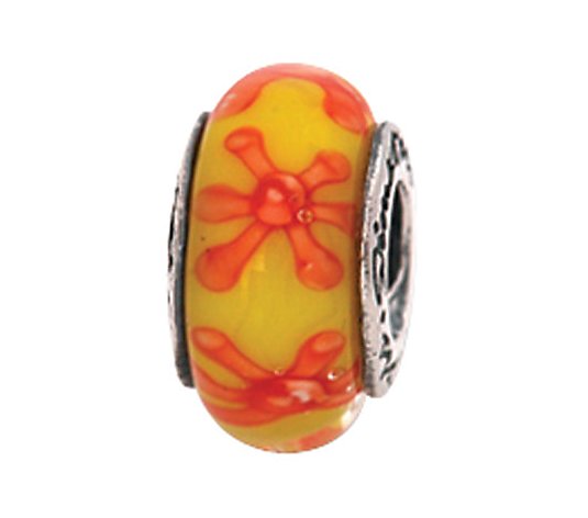 Prerogatives Sterling Yellow and Orange Glass Bead