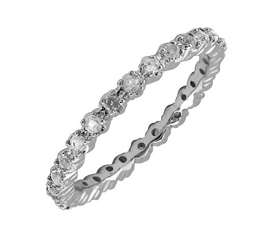 Simply Stacks Sterling White Topaz & Diamond Stackable Ring