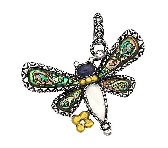 Barbara Bixby Sterling & 18K Multi-Gemstone Dragonfly Charm