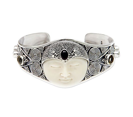 Novica Artisan Crafted Sterling 'Queen' Cuff