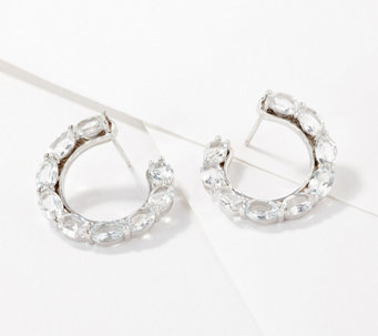 Affinity Gems Choice of Gem Sterling Silver Front Facing Hoop Earrings - J366396