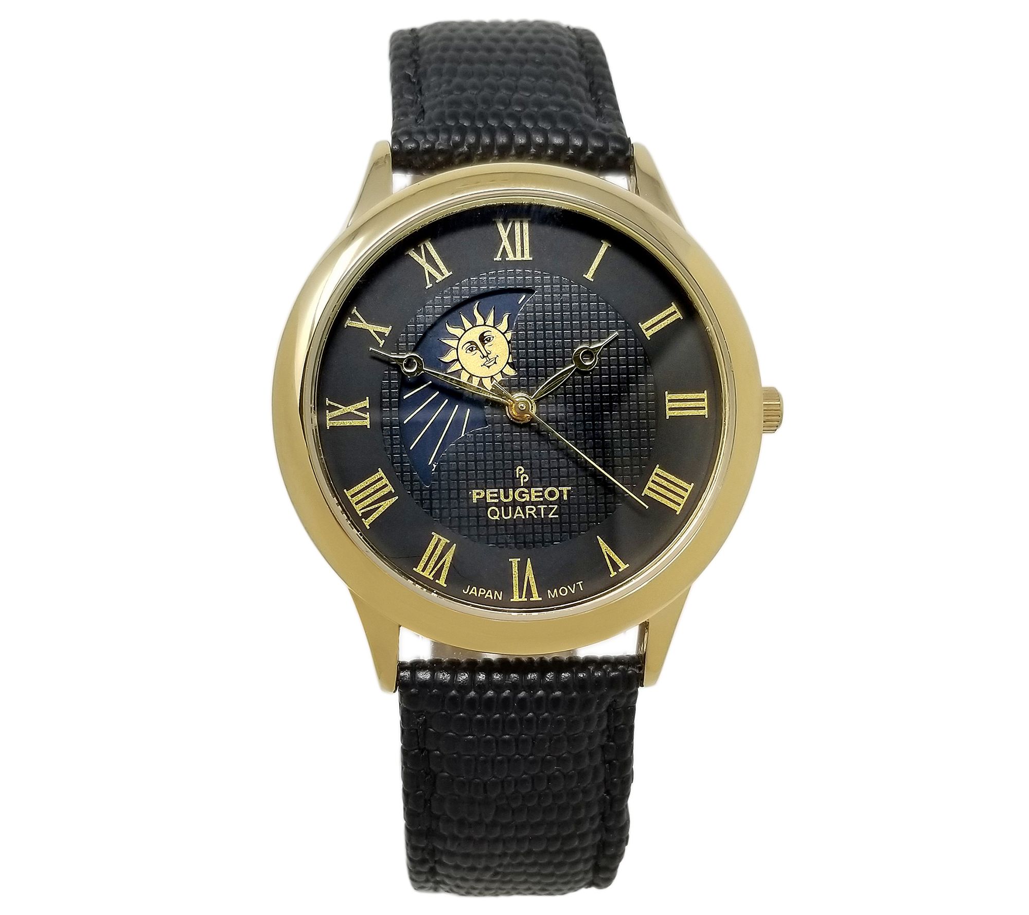 Peugeot Men's Goldtone Stainless Steel Sun MoonPhase Watch