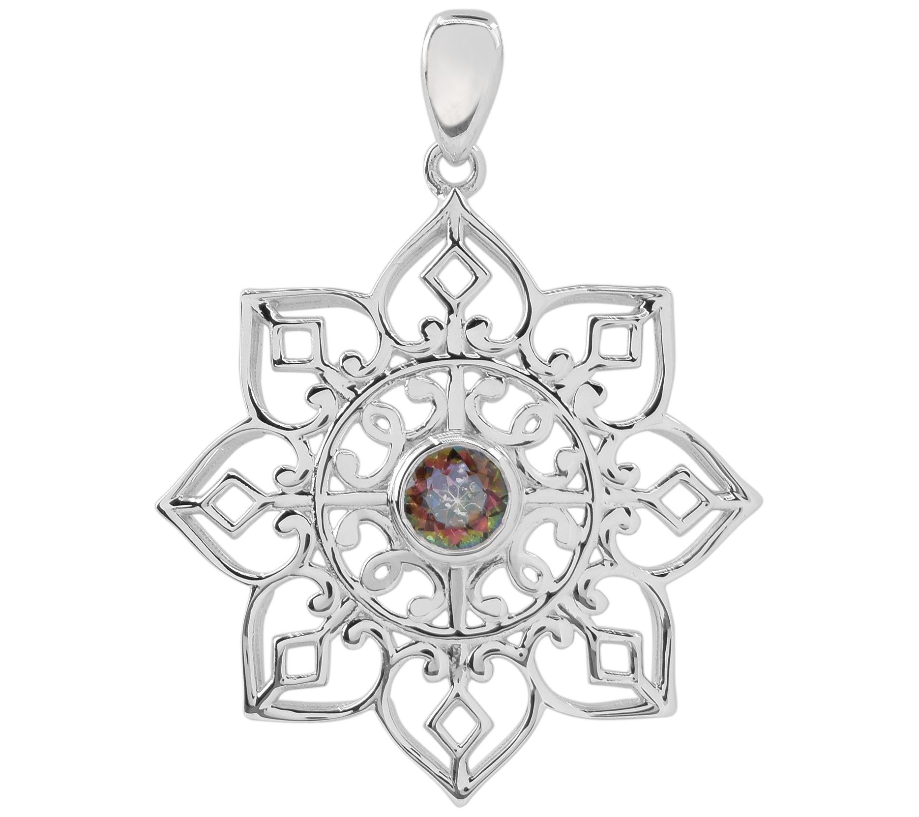 Artisan Crafted Sterling Silver Coated Quartz Pendant