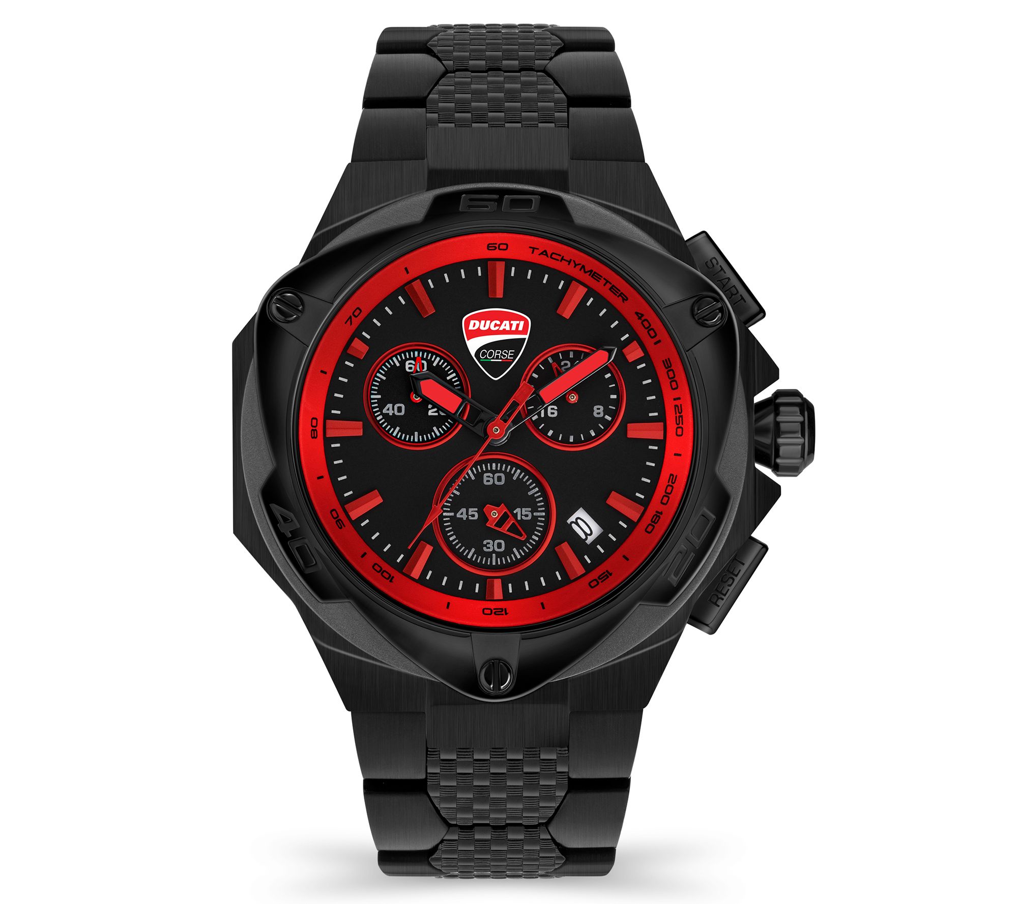 Ducati Corse Motore Men's Black Stainless Chronograph Watch - QVC.com