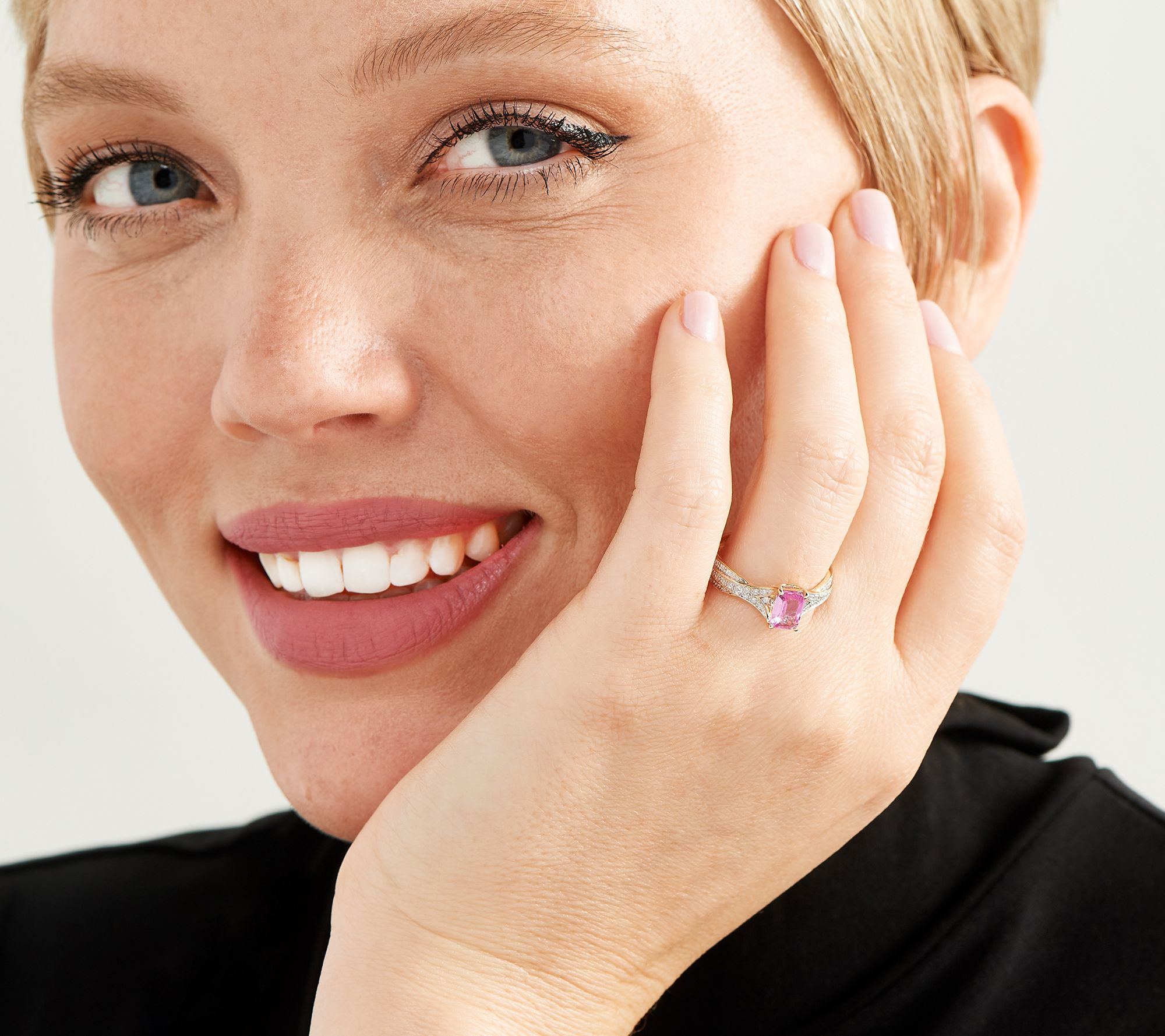 Qvc pink online diamond ring