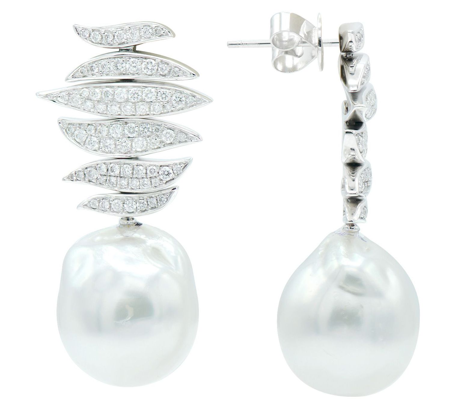 House of Frosted 18K Cultured Pearl & Diamond Ofra Earrings