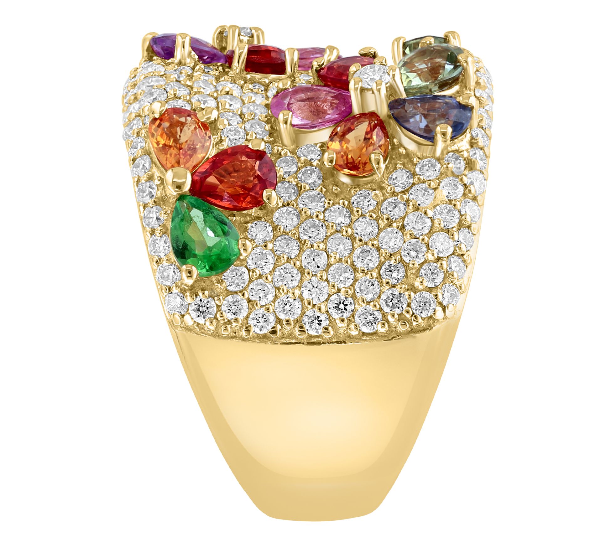 エフィー コレクション リング アクセサリー メンズ EFFY® Multi-Color Diamond Ring (3/8 ct. t.w.) in 14k Gold Yellow Gold エフィー コレクション リング メンズ Sapphire エフィー コレクション