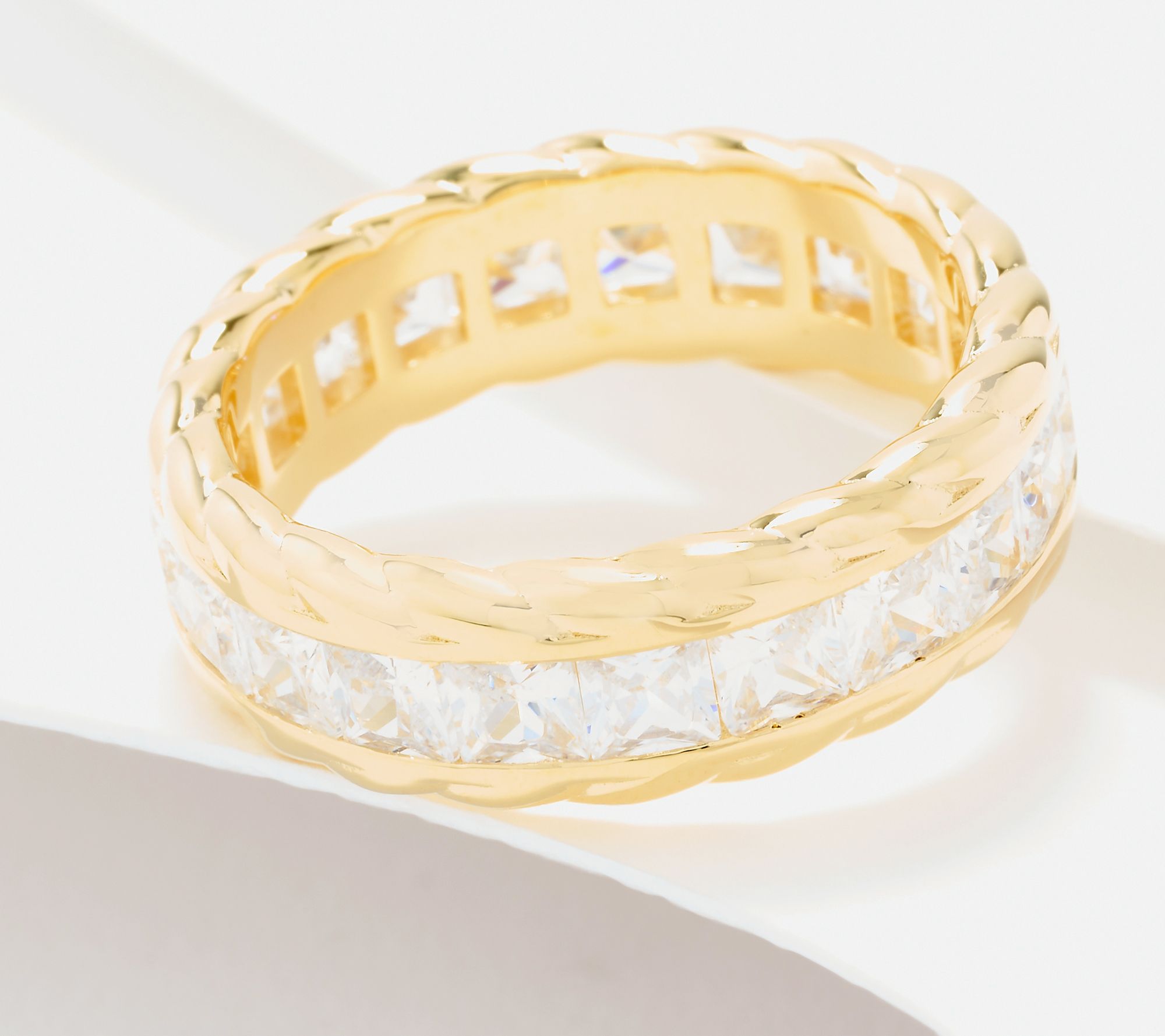 "As Is" Diamonique Italia Textured Eternity Ring Sterling Silver
