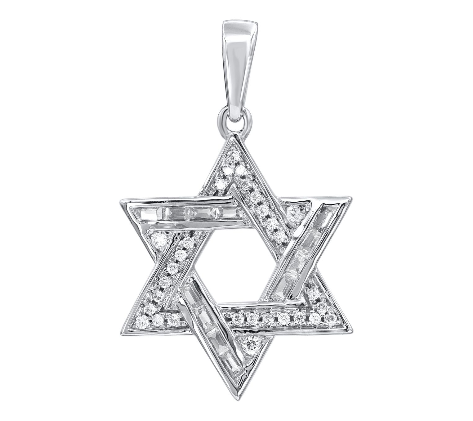 Accent by Affinity Diamond Star of David Pendant w/ Chain, 14K