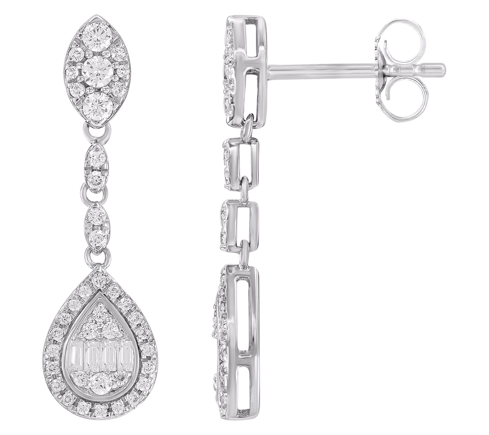 Affinity Diamonds 0.50 cttw Dangle Earrings, Sterling Silver