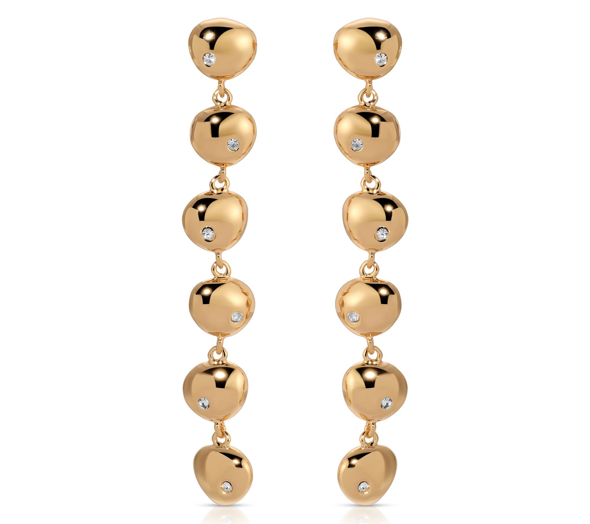 Ettika Polished Pebble Linear Dangle Earrings