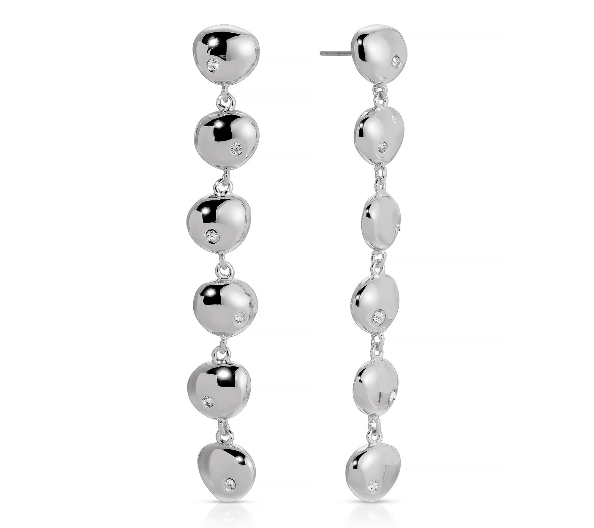 Ettika Polished Pebble Linear Dangle Earrings