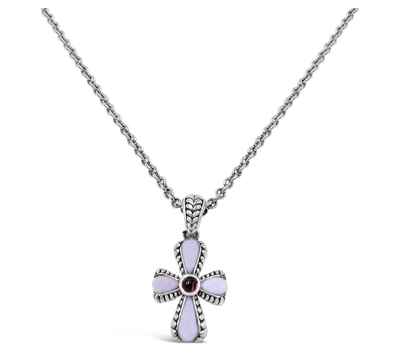 Tiffany Kay Silver Gemstone Herringbone Cross Necklace