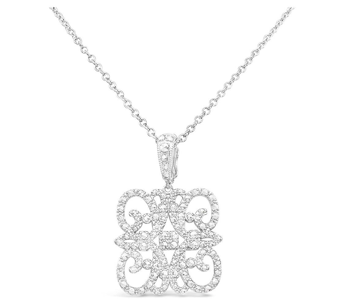 Dallas Prince Sterling Silver Chrome MarcasitePlaza Necklace