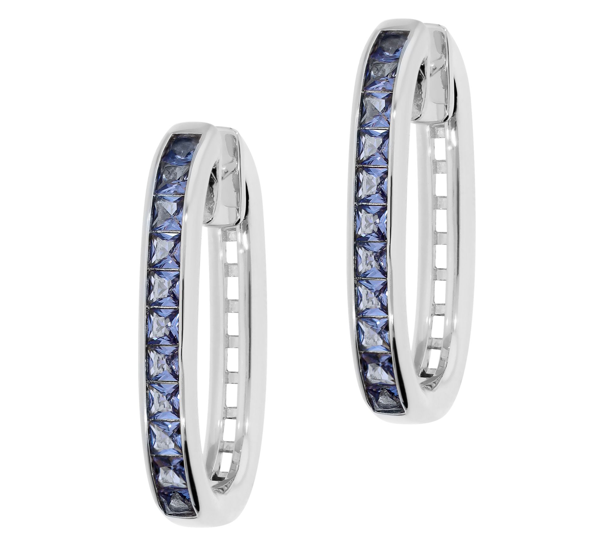 Diamonique x  Bronzo Italia 1" Oval Hoop Earrings