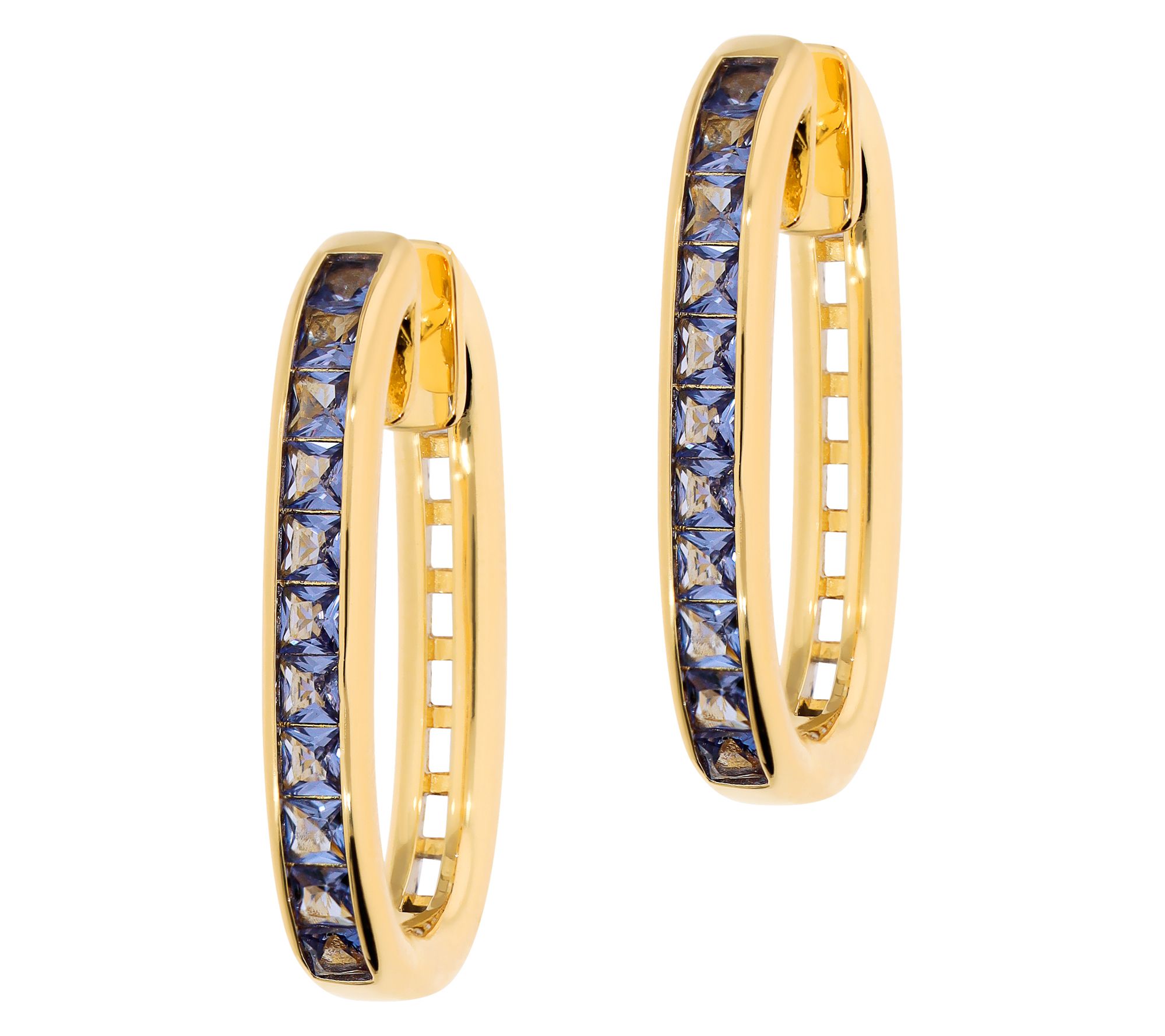 Diamonique x  Bronzo Italia 1" Oval Hoop Earrings