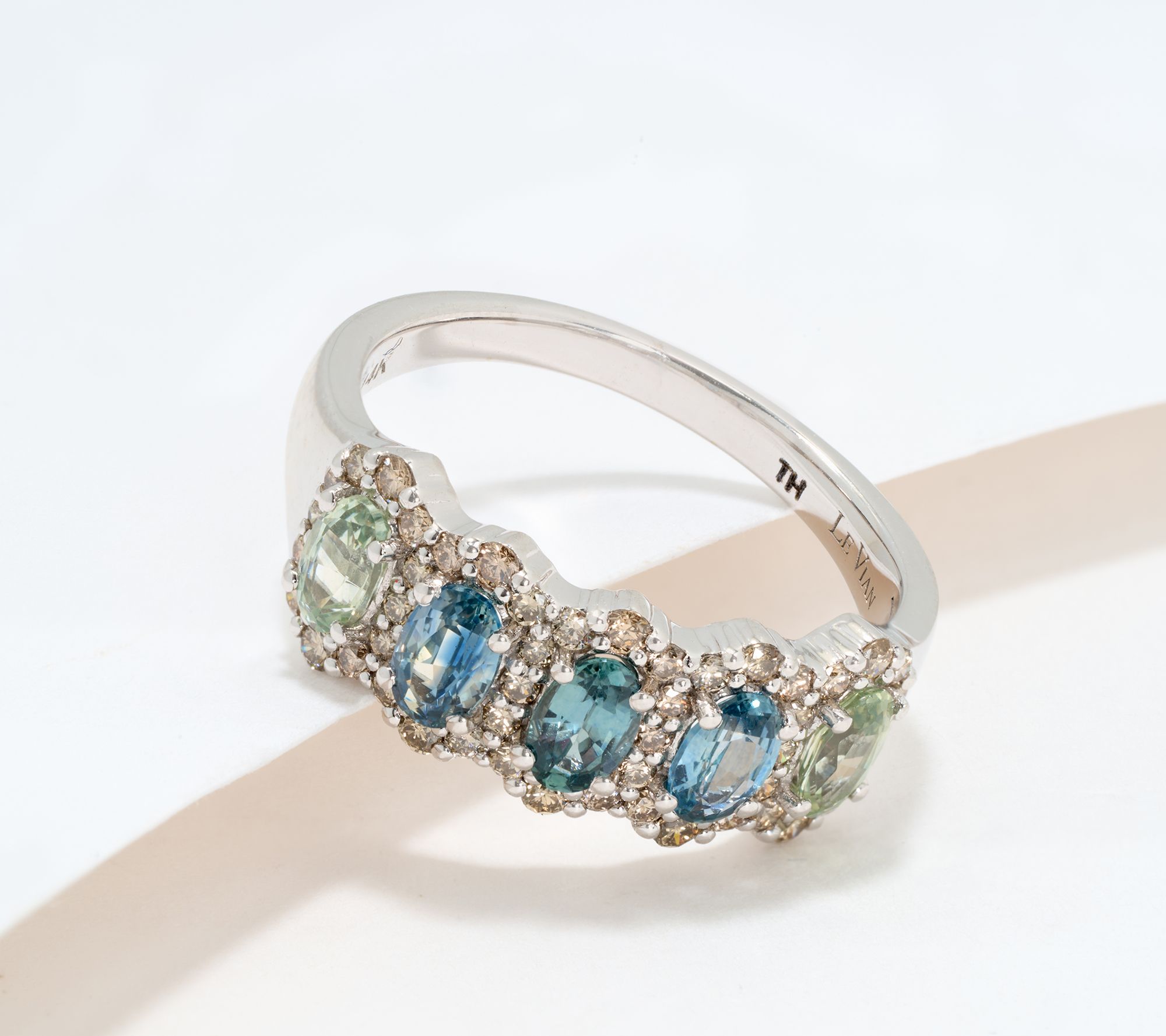 Gem Discoverer 1.40ct Montana Sapphire Band Ring, 14K White Gold