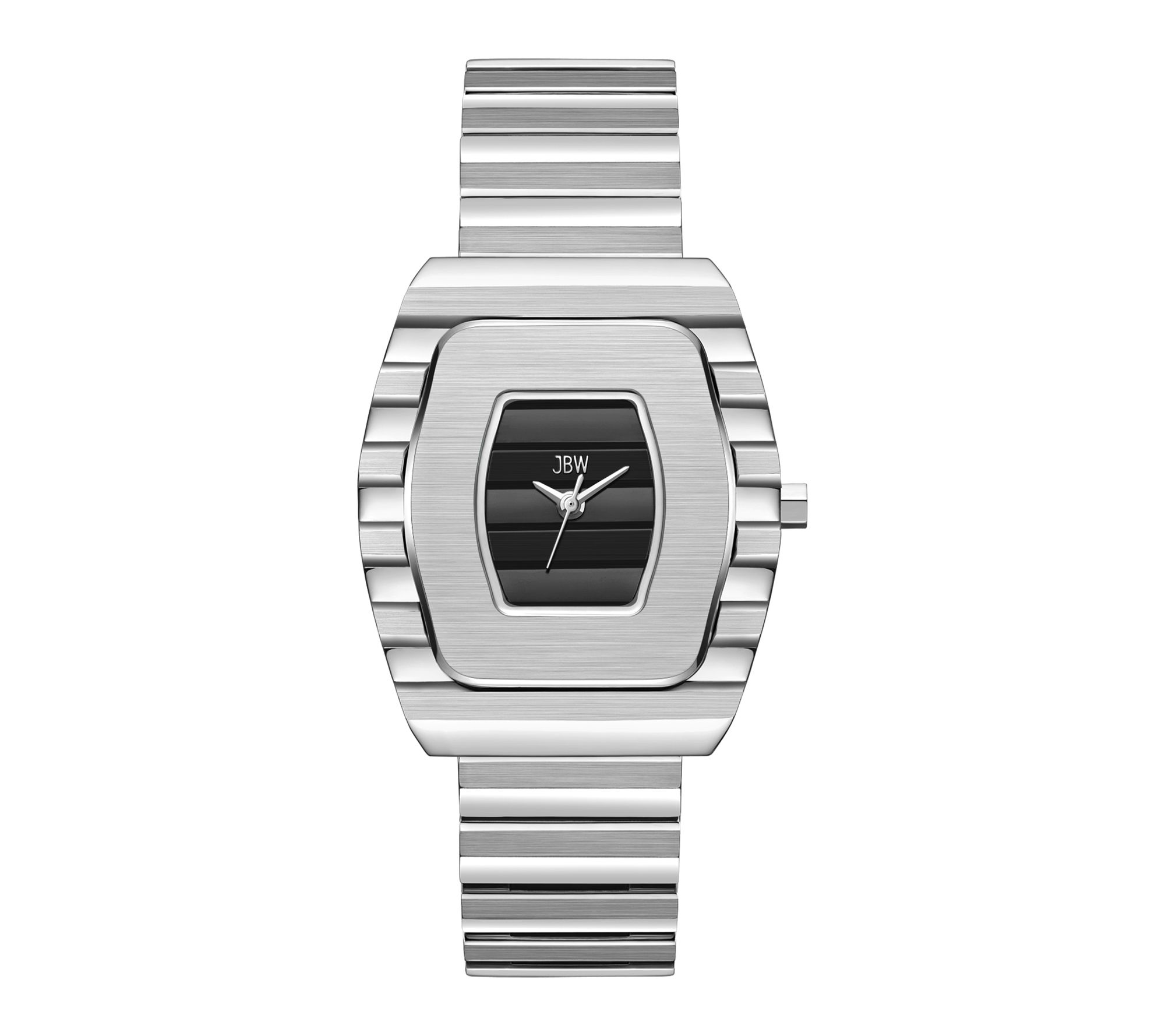 JBW Men's Atlas Stainless Steel Black Dial Watch