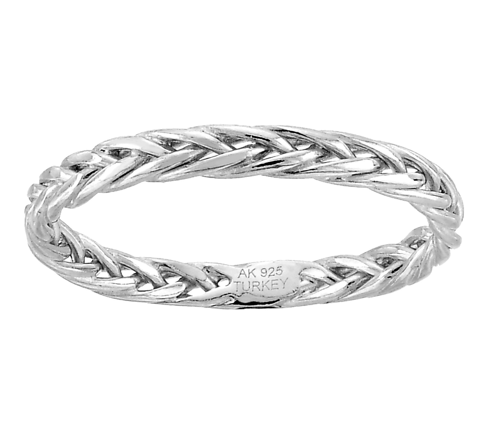 Silver Style Braided Design Band Ring, Sterling