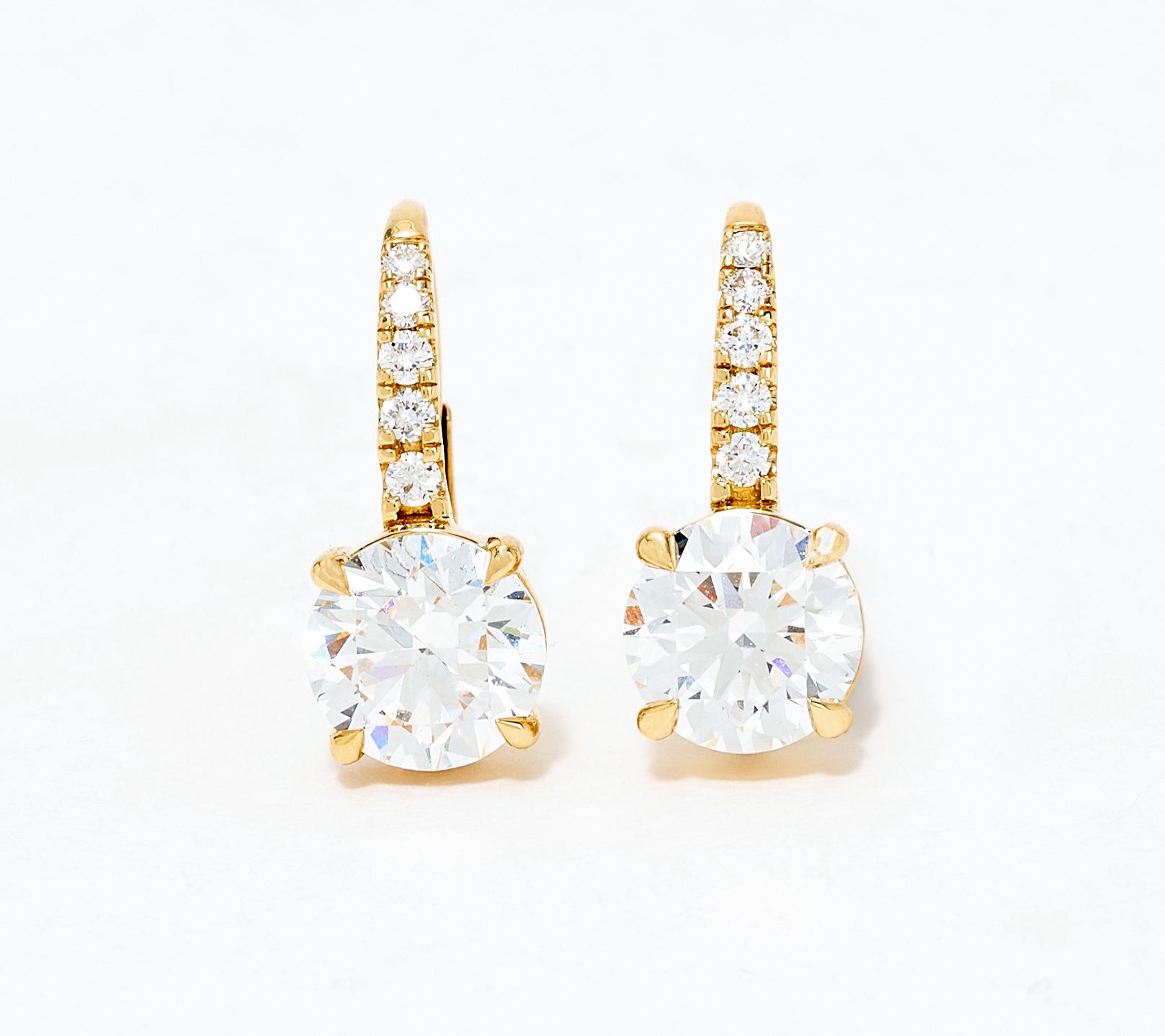 Fire Light Lab Grown Diamonds 3.5 cttw Round Cut Earring, 14k