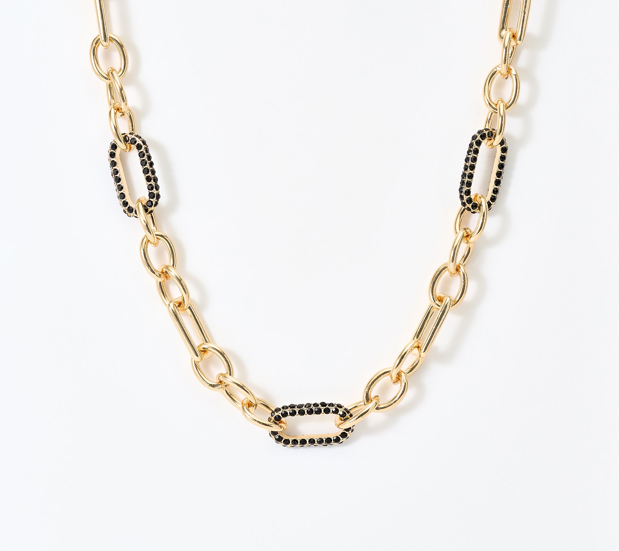 Susan Graver Pave Link Necklace