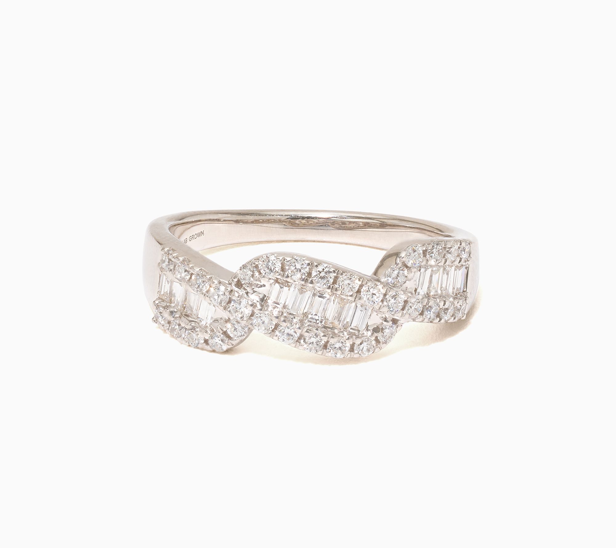 Fire Light Lab Grown Diamonds 0.50 ctw Twisted Baguette Ring