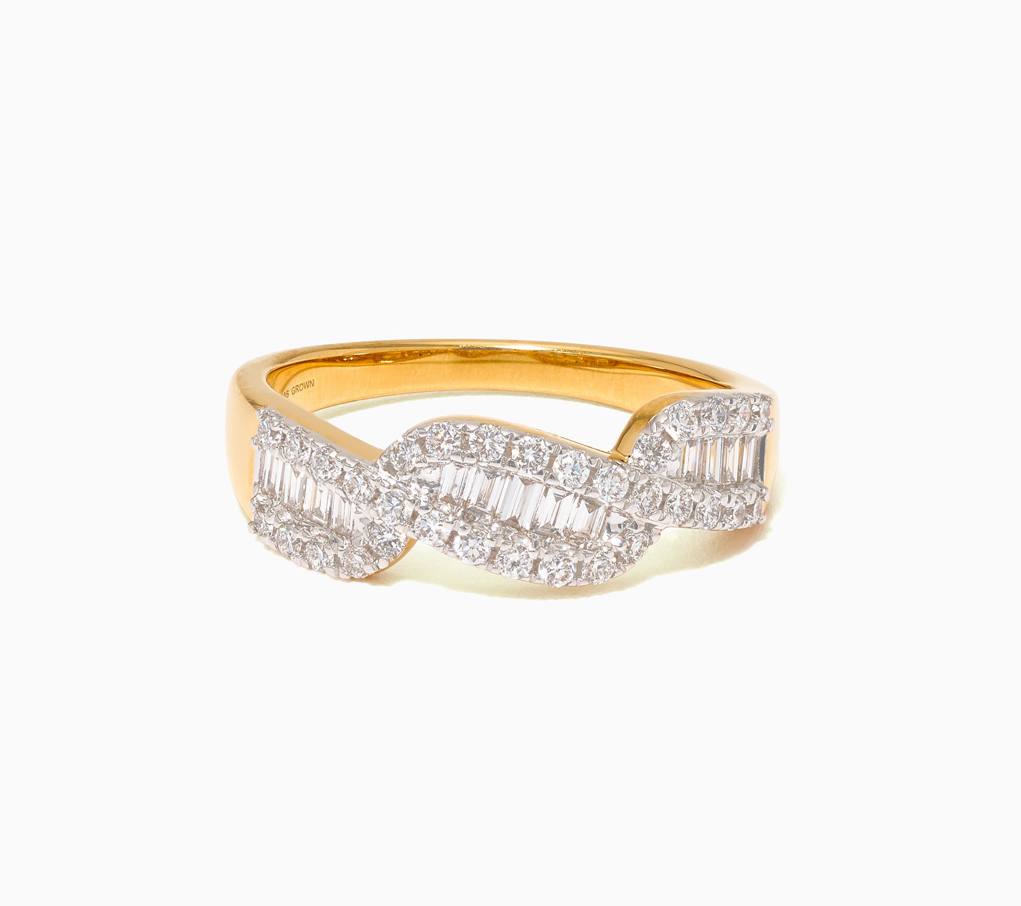 Fire Light Lab Grown Diamonds 0.50 ctw Twisted Baguette Ring