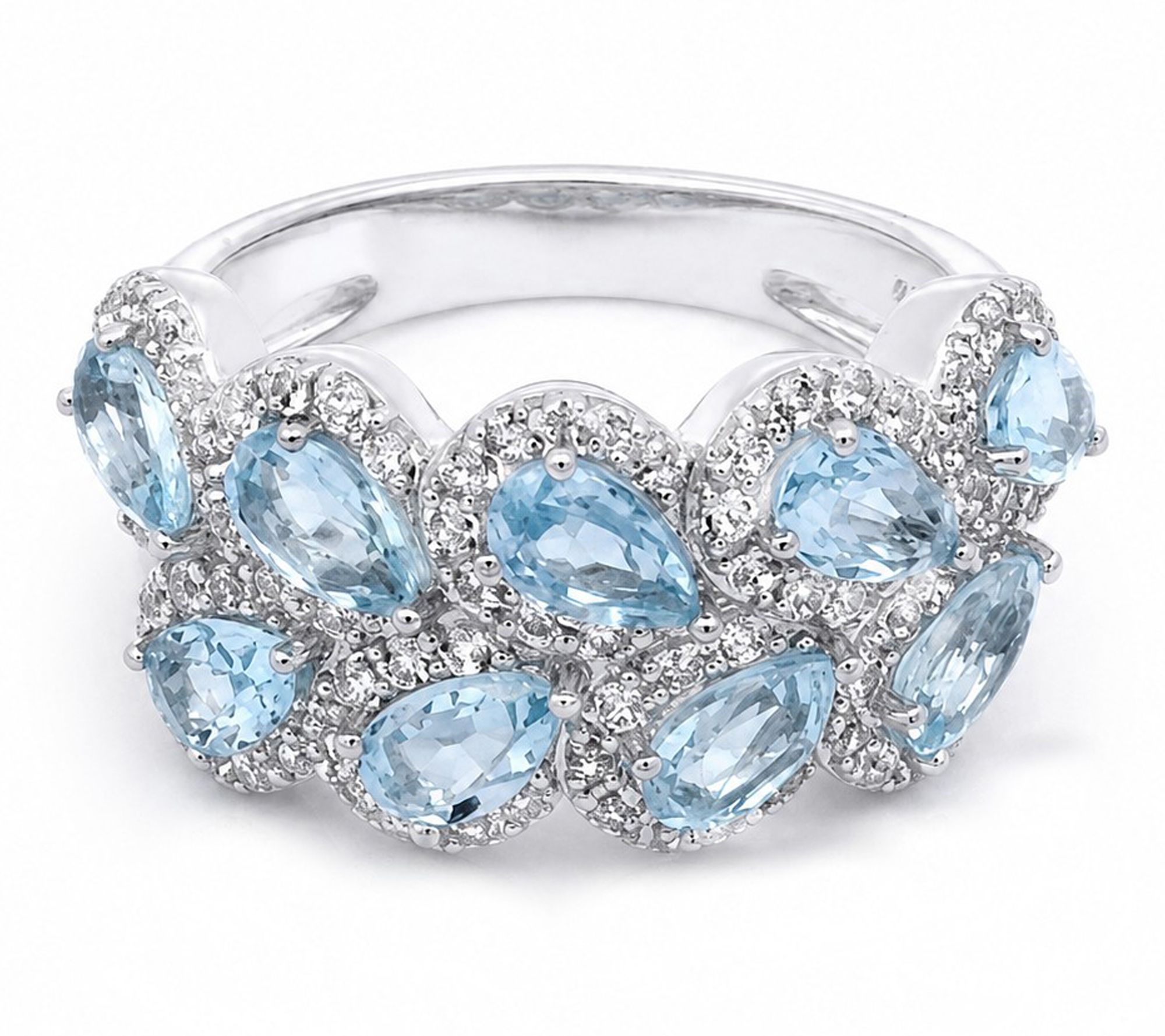 Ariva Sterling Silver Blue Topaz Ring