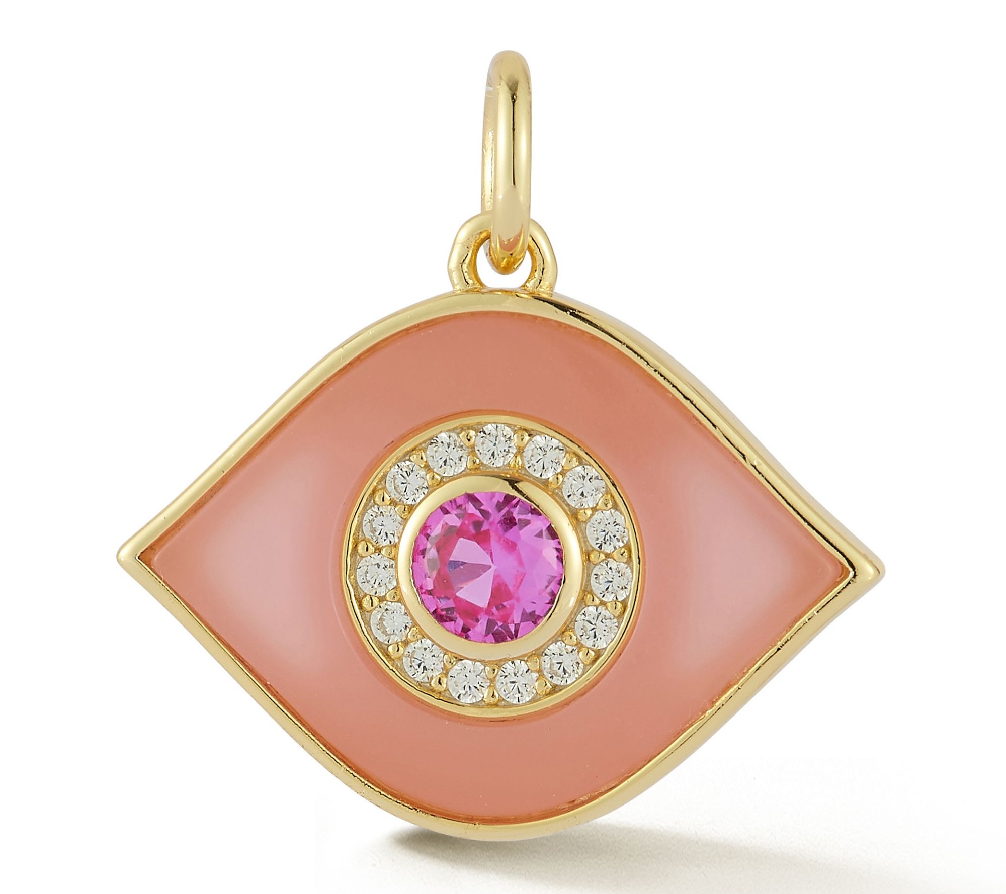 Sterlina Silver Simulated Evil Eye Pendant, 14K Gold Plated