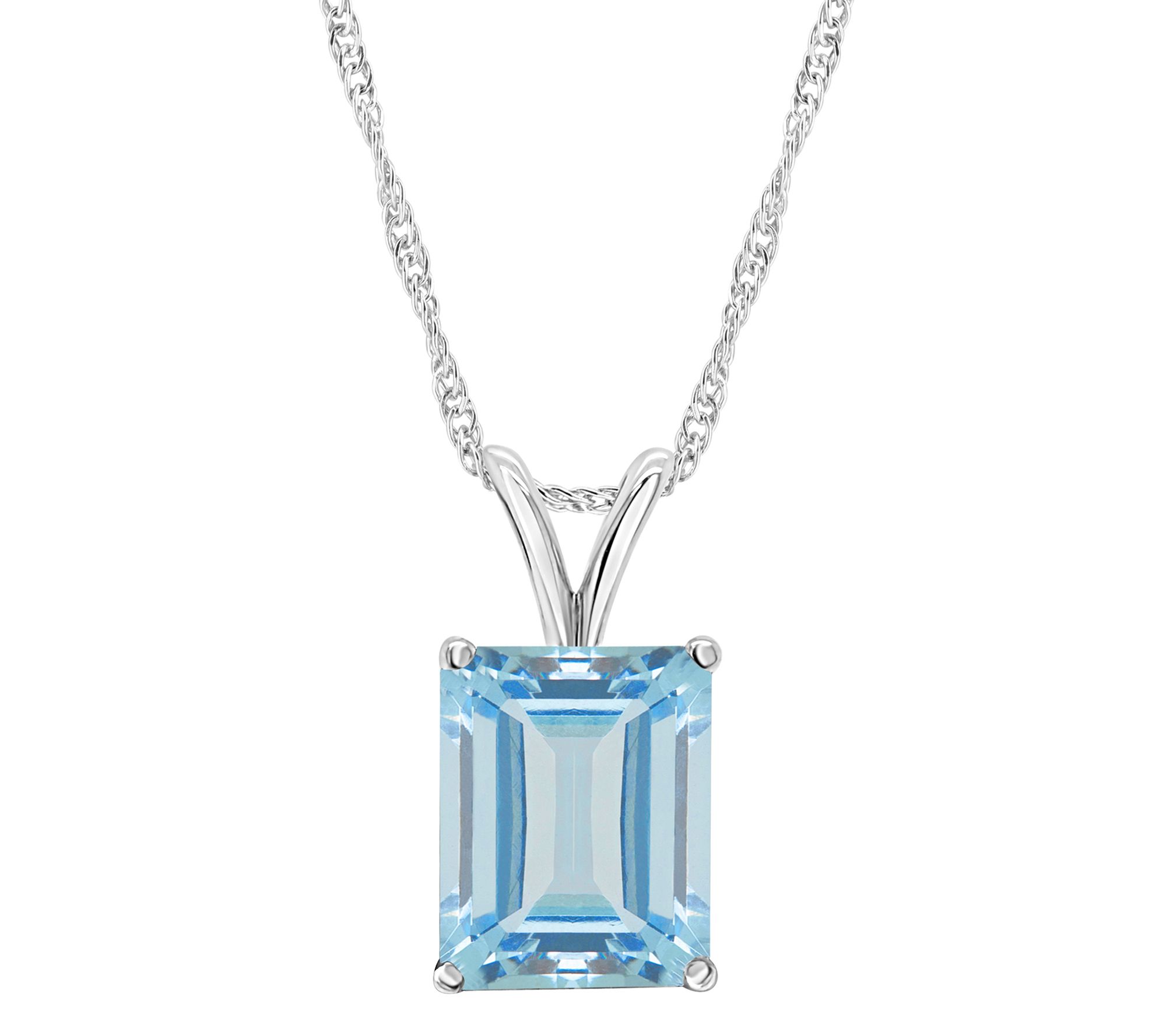 14K Gold 3.80 cttw Sky Blue Topaz Pendant withChain