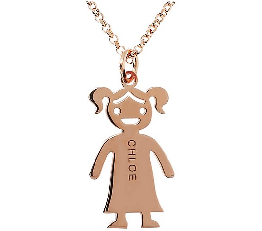 Veronese 18K Clad Personalized Girl Pendant with Chain