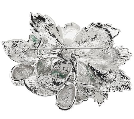 Joan Rivers Jeweled Blossoms Pave' Gardenia Pin - QVC.com