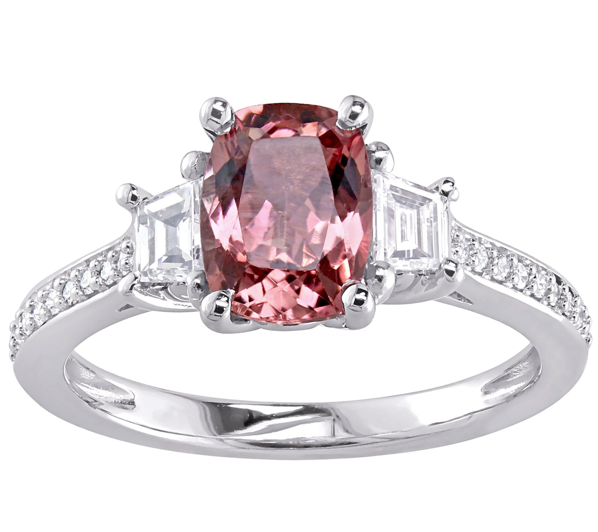 1.55 ct Pink Tourmaline & 3/4 cttw Diamond Ring, 14K — QVC.com