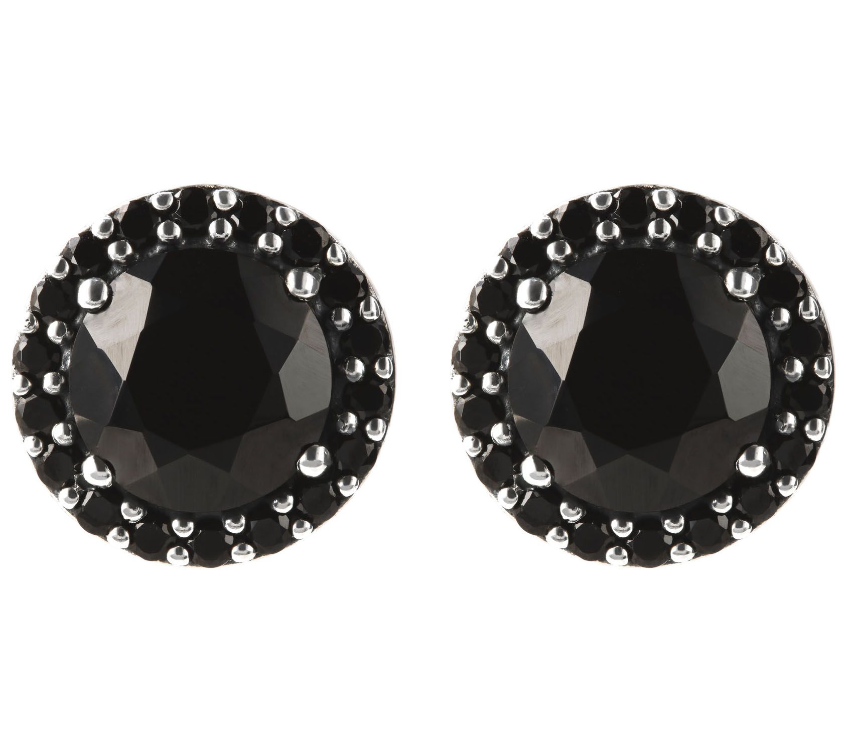 Mistero Sterling Silver Multi-Gemstone Halo Stud Earrings