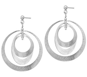 Italian Silver Mobile-Style Circle Dangle Earrings - J387297