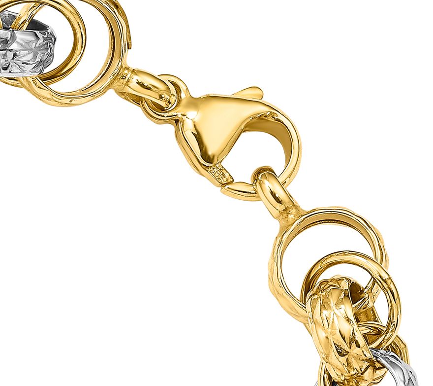 Italian Gold 14K Two-Tone Rolo Link Bracelet - QVC.com