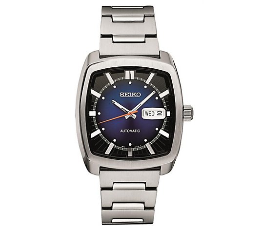 Seiko Men's Automatic Stainless Steel Blue Dial Watch