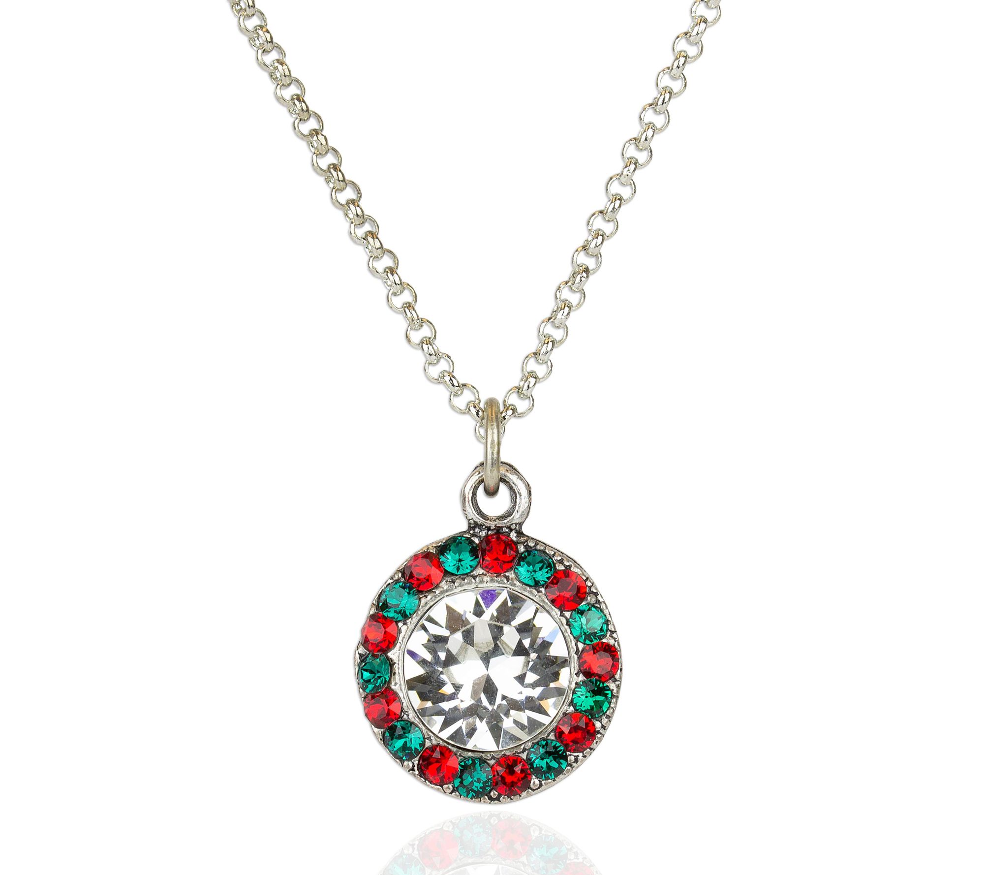 Anne Koplik Crystal Christmas Pendant w/ Chain