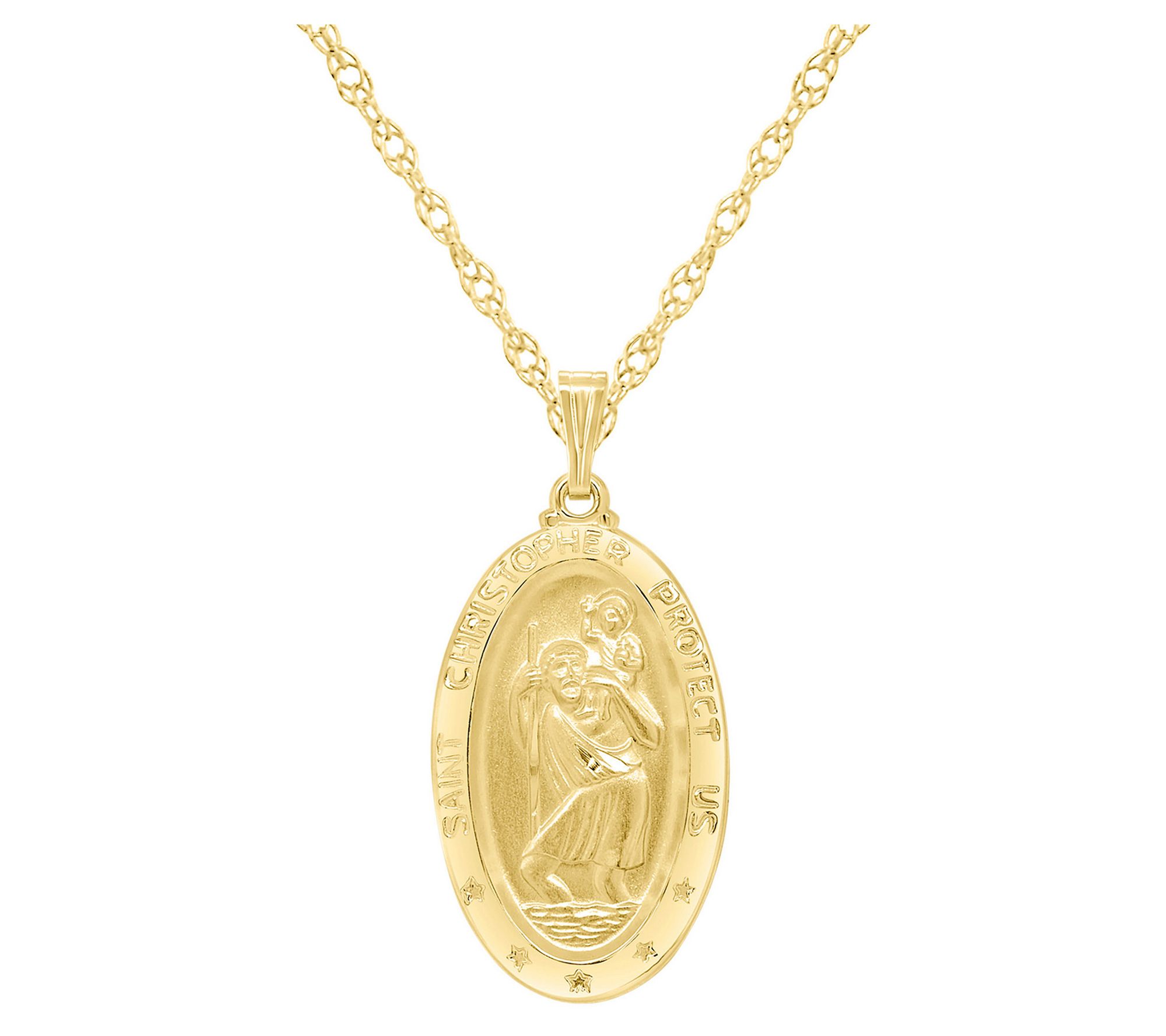 St. Christopher Medallion Pendant w/ Chain,Sterling