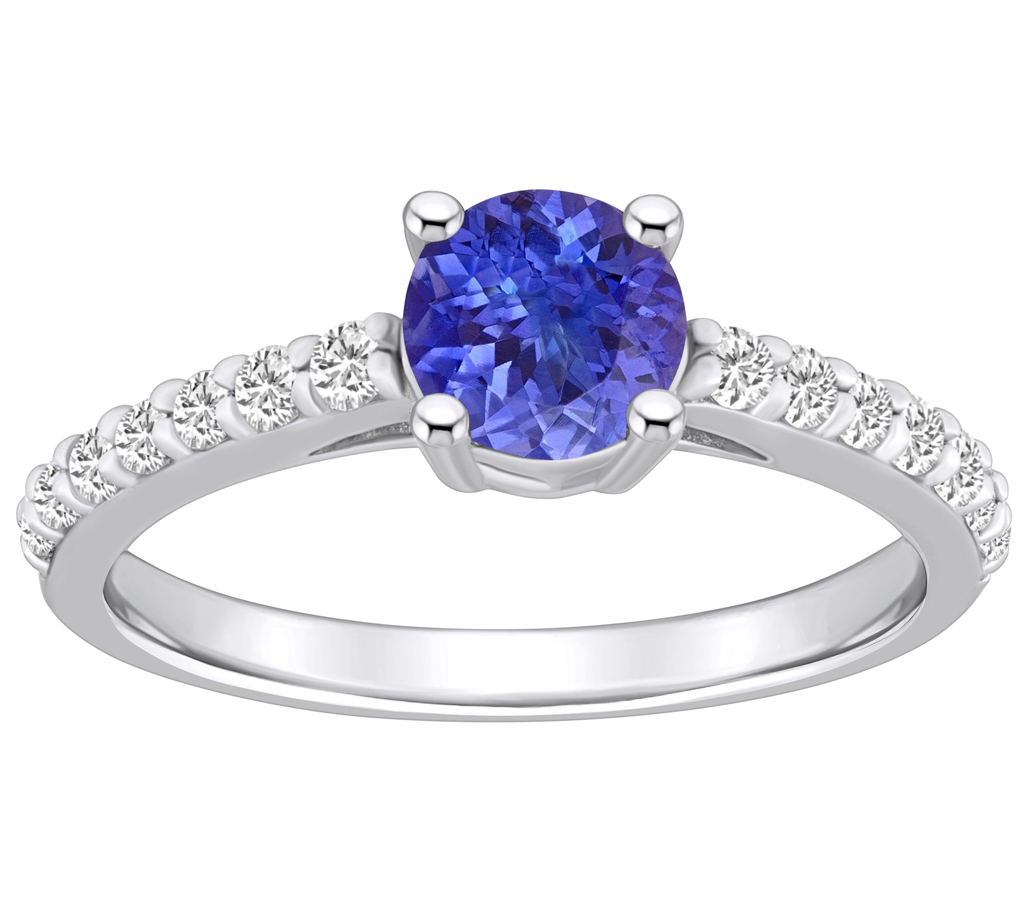 Affinity Gems Round Tanzanite & Diamond Ring, 14K Gold