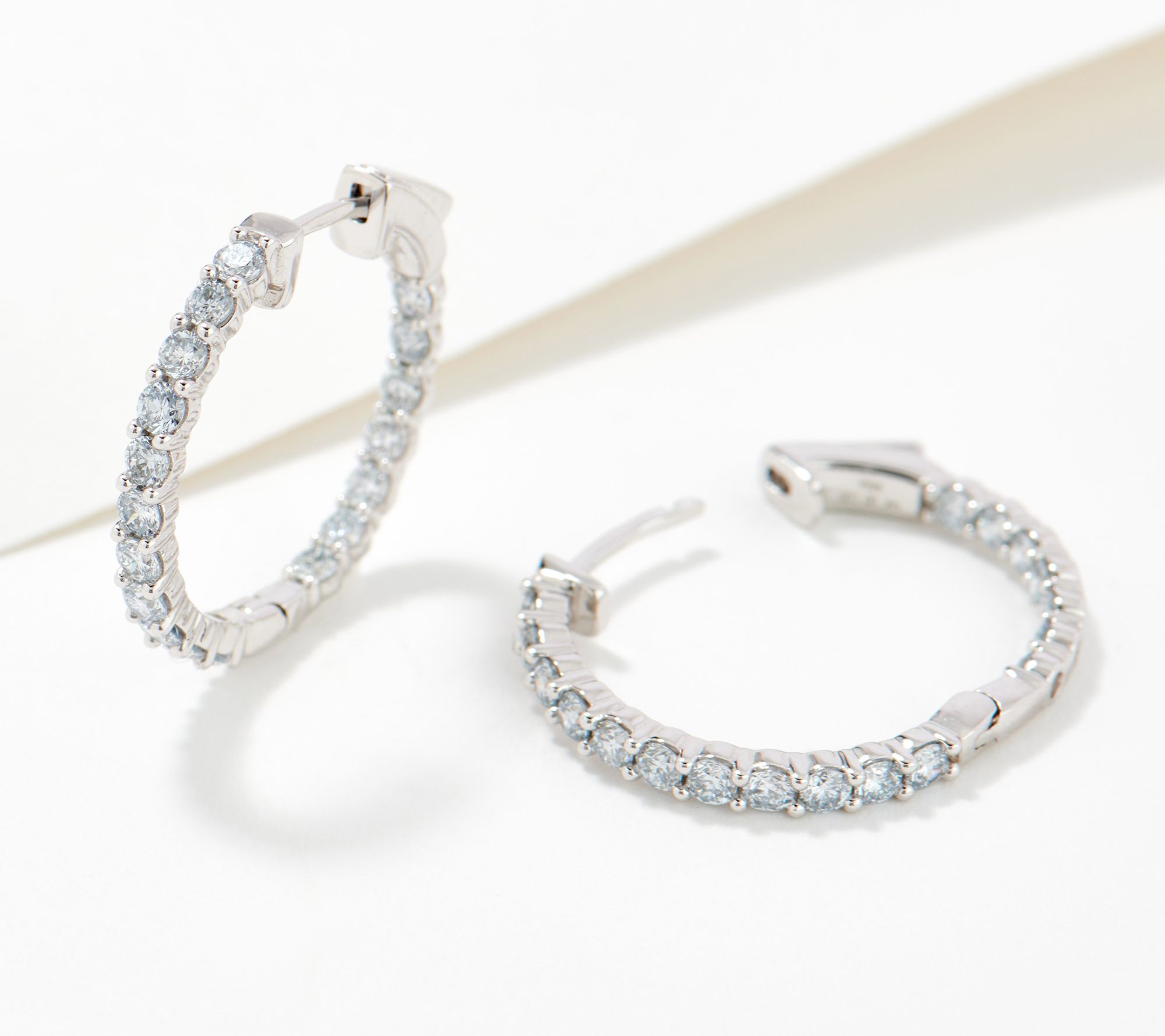 Qvc diamond hoop on sale earrings