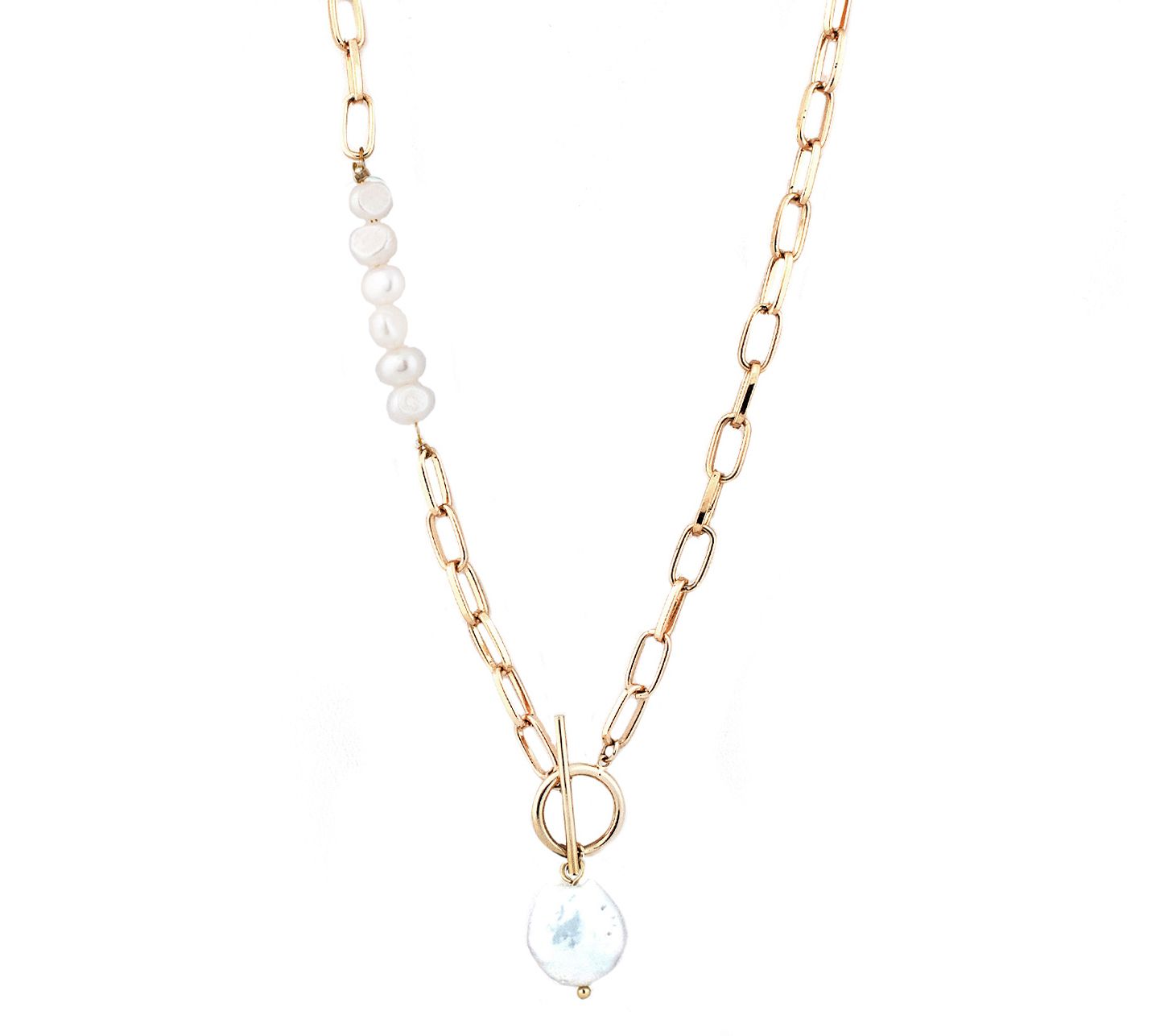 Marlyn Schiff Simulated Pearl Toggle Necklace - QVC.com