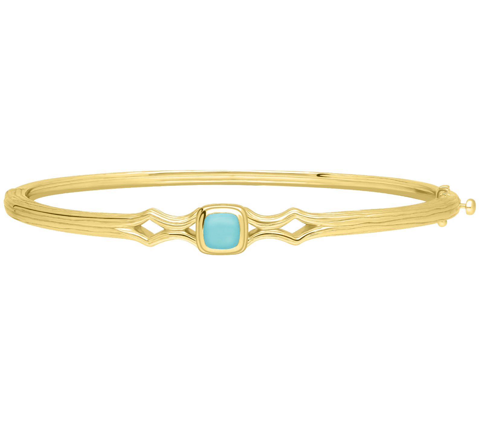Ariva 18K Gold Clad Gemstone Silk Hinged Bangle