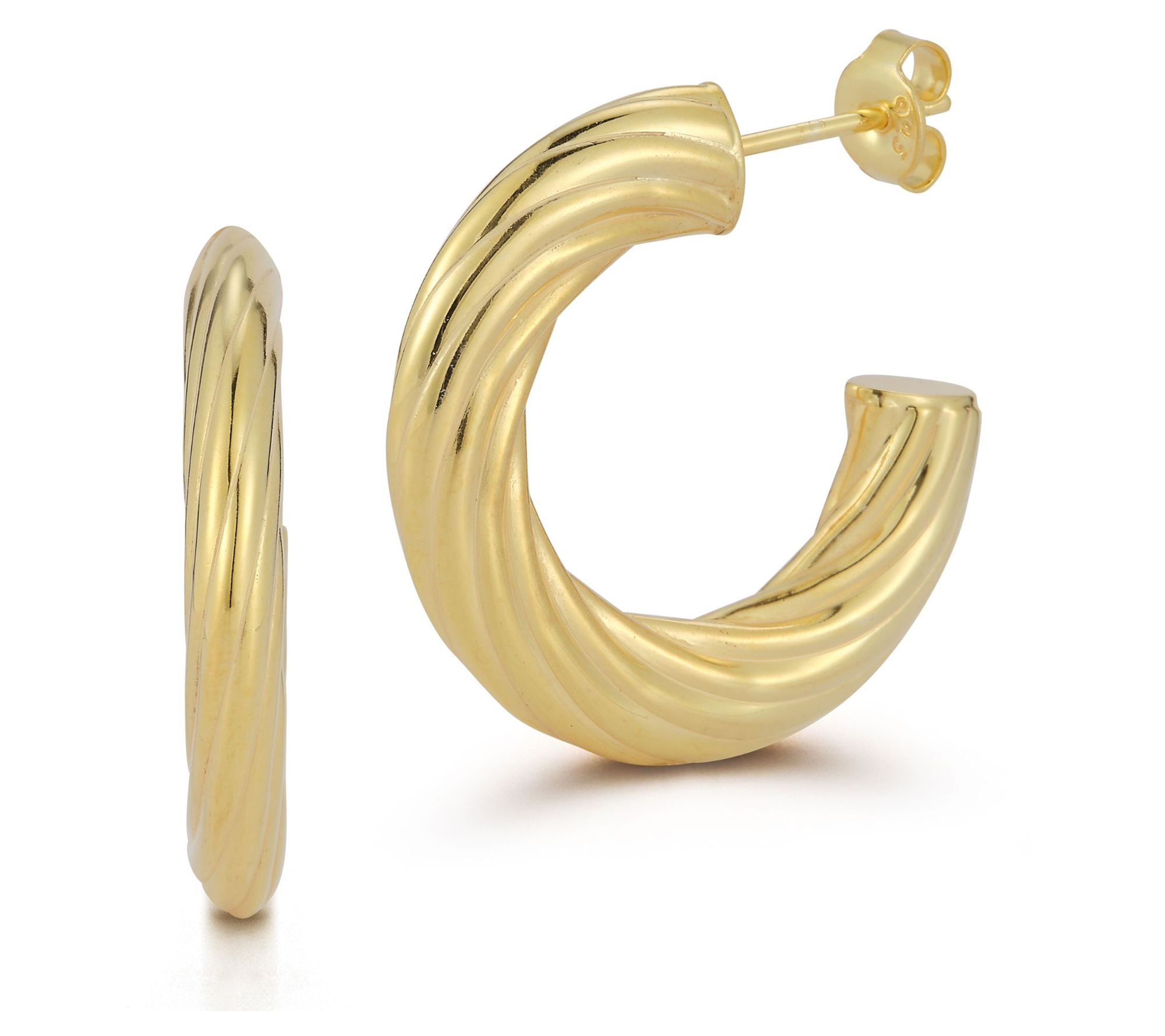 Sterlina Silver Twisted Hoop Earrings, Sterling